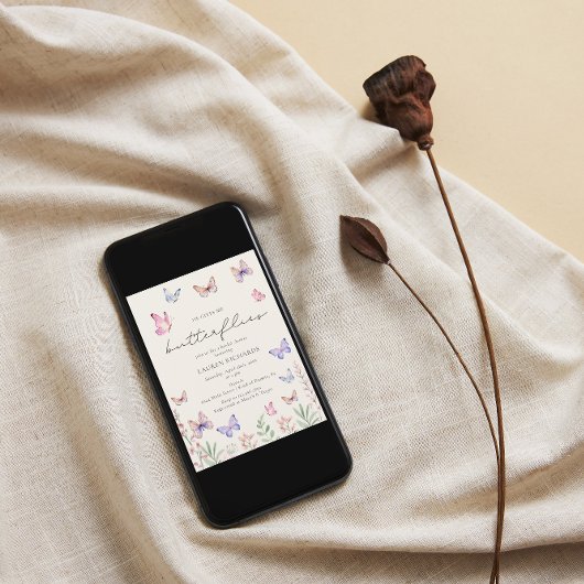 Elegant, gibt er mir Schmetterlinge Brautparty Einladung