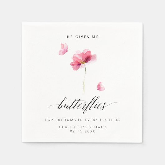 Elegant, gibt er mir Schmetterlinge Serviette (Vorderseite)