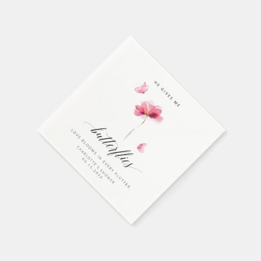 Elegant, gibt er mir Schmetterlinge Serviette (Ecke)