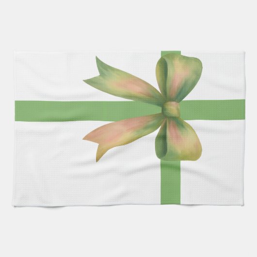 Elegant Gift Bow – Modern Christmas Design Geschirrtuch (Horizontal)