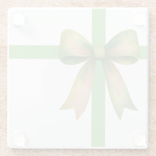 Elegant Gift Bow – Modern Christmas Design Glasuntersetzer (Rückseite)