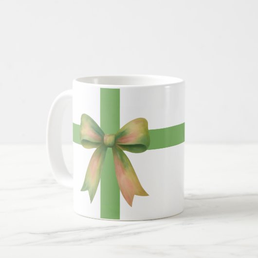 Elegant Gift Bow – Modern Christmas Design Kaffeetasse (Vorderseite Links)