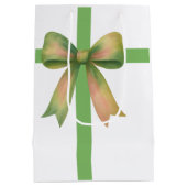 Elegant Gift Bow – Modern Christmas Design Mittlere Geschenktüte (Rückseite)