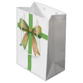 Elegant Gift Bow – Modern Christmas Design Mittlere Geschenktüte (Rückseite Schrägansicht)
