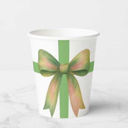 Elegant Gift Bow – Modern Christmas Design Pappbecher (Vorderseite)