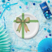 Elegant Gift Bow – Modern Christmas Design Pappteller (Party)