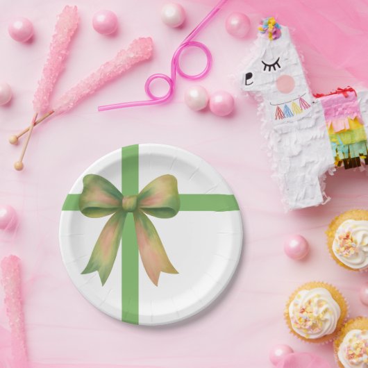 Elegant Gift Bow – Modern Christmas Design Pappteller (Party)