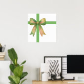 Elegant Gift Bow – Modern Christmas Design Poster (Heimbüro)