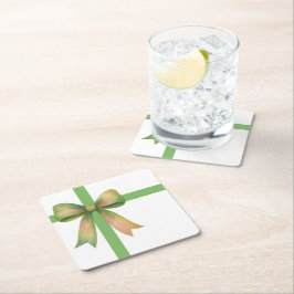 Elegant Gift Bow – Modern Christmas Design Rechteckiger Pappuntersetzer