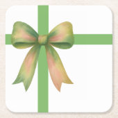 Elegant Gift Bow – Modern Christmas Design Rechteckiger Pappuntersetzer (Vorderseite)