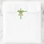 Elegant Gift Bow – Modern Christmas Design Runder Aufkleber (Tasche)