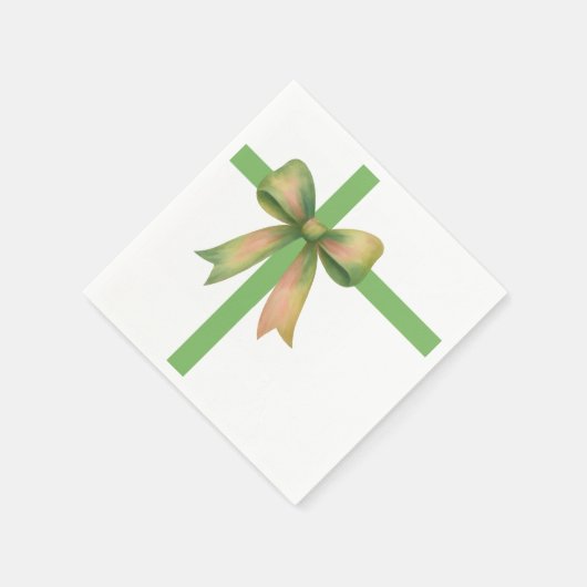 Elegant Gift Bow – Modern Christmas Design Serviette (Ecke)