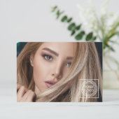 Elegant Gift Certificate Business Logo Photo Card (Stehend Vorderseite)