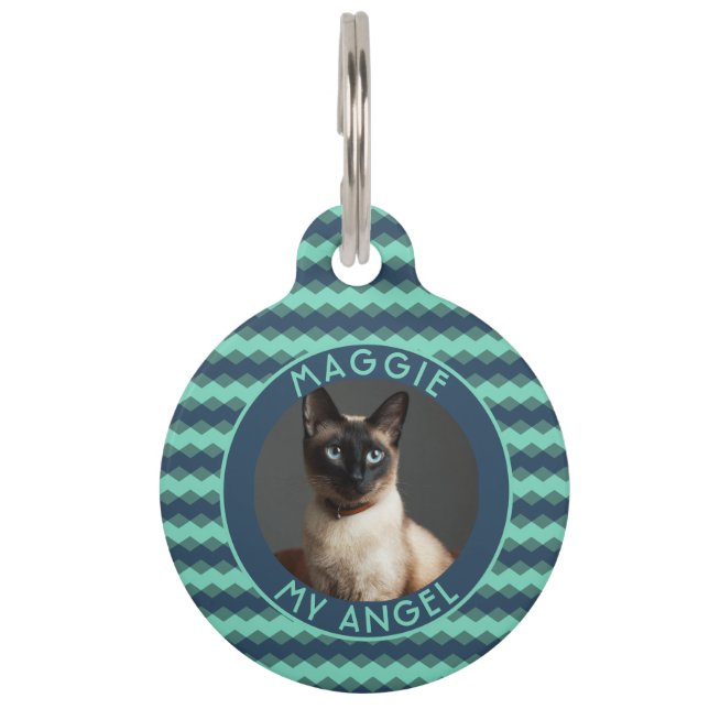Elegant Gifts For Pet Owner Chevron Haustiermarke (Vorderseite)