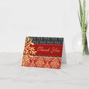 Elegant Gilded Damask Dankeschön Card Dankeskarte