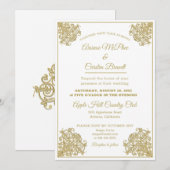 Elegant Gilded Wedding Einladung (Vorne/Hinten)
