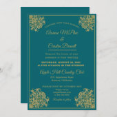 Elegant Gilded Wedding Einladung (Vorne/Hinten)