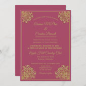 Elegant Gilded Wedding Einladung (Vorne/Hinten)