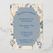 Elegant Gilded Wildblume Botanisch Folieneinladung (Rückseite)