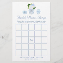 Elegant Ginger Jar Brautparty Bingo Game Card