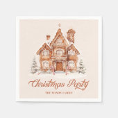 Elegant Gingerbread House Weihnachtsfest Party Serviette (Vorderseite)