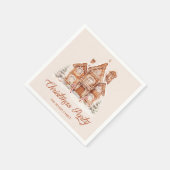 Elegant Gingerbread House Weihnachtsfest Party Serviette (Ecke)