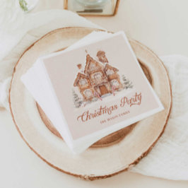 Elegant Gingerbread House Weihnachtsfest Party Serviette