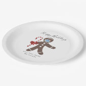 Elegant Gingerbread Man Wear Face Mask Pappteller (Schrägansicht)