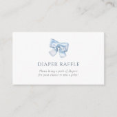 Elegant Gingham Blue Coquette Bow Diaper Raffle Begleitkarte (Vorderseite)