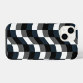Elegant Gingham Contemporary iPhone Hülle (Rückseite (Horizontal))