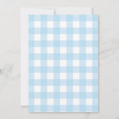 Elegant Gingham French Teddy Bear Baby Shower Einladung (Rückseite)