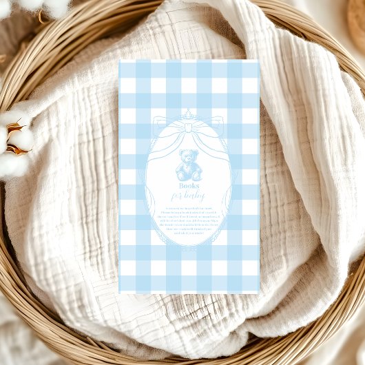 Elegant Gingham French Teddy Bear Books for Baby Begleitkarte