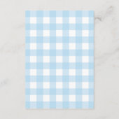Elegant Gingham French Teddy Bear Diapper Raffle Begleitkarte (Rückseite)