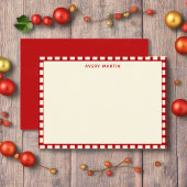 Elegant Gingham Red Feminine Danke Baby Mitteilungskarte