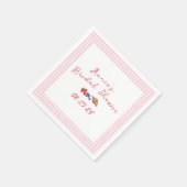 Elegant Gingham Summer Brunch Brautparty Pink Serviette (Ecke)