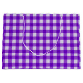 Elegant Gingham Tartan Karierte Lila Geschenktasch Große Geschenktüte (Vorderseite)