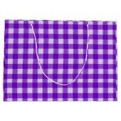 Elegant Gingham Tartan Karierte Lila Geschenktasch Große Geschenktüte (Rückseite)