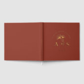 Elegant Ginkgo Blätter Burnt Umber Wedding Foil Gästebuch (Voll)