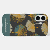 Elegant Ginkgo Blätter fallen Personalisiert Case-Mate iPhone Hülle (Rückseite (Horizontal))