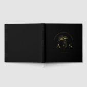 Elegant Ginkgo Blätter Floral Black Wedding Foil Gästebuch (Voll)