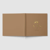 Elegant Ginkgo Blätter Mocha Brown Wedding Foil Gästebuch (Voll)