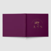 Elegant Ginkgo Blätter Mulberry Wedding Foil Gästebuch (Voll)