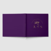 Elegant Ginkgo Blätter Royal Plum Wedding Foil Gästebuch (Voll)