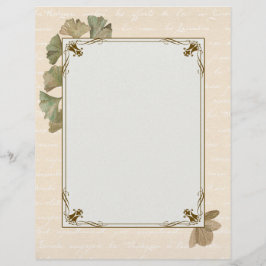 Elegant Ginkgo Blätter Scrapbook Writing Paper