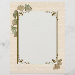 Elegant Ginkgo Blätter Scrapbook Writing Paper