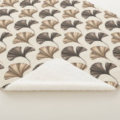 Elegant Ginkgo Leaf Pattern in Neutral Tones Sherpadecke (3/4)
