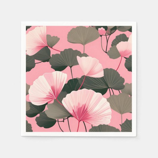 Elegant Ginkgo Leaf Pattern Serviette (Vorderseite)