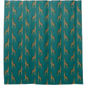 Elegant Giraffe Aquamarin Chic Stilvoll Duschvorhang (Vorderseite)