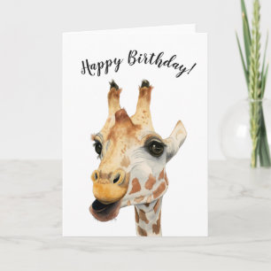 Elegant Giraffe Aquarellmalerei   Geburtstag Karte