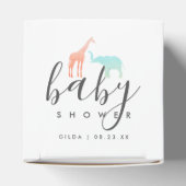 Elegant Giraffe Elephant Baby Shower Geschenkschachtel (Oben)